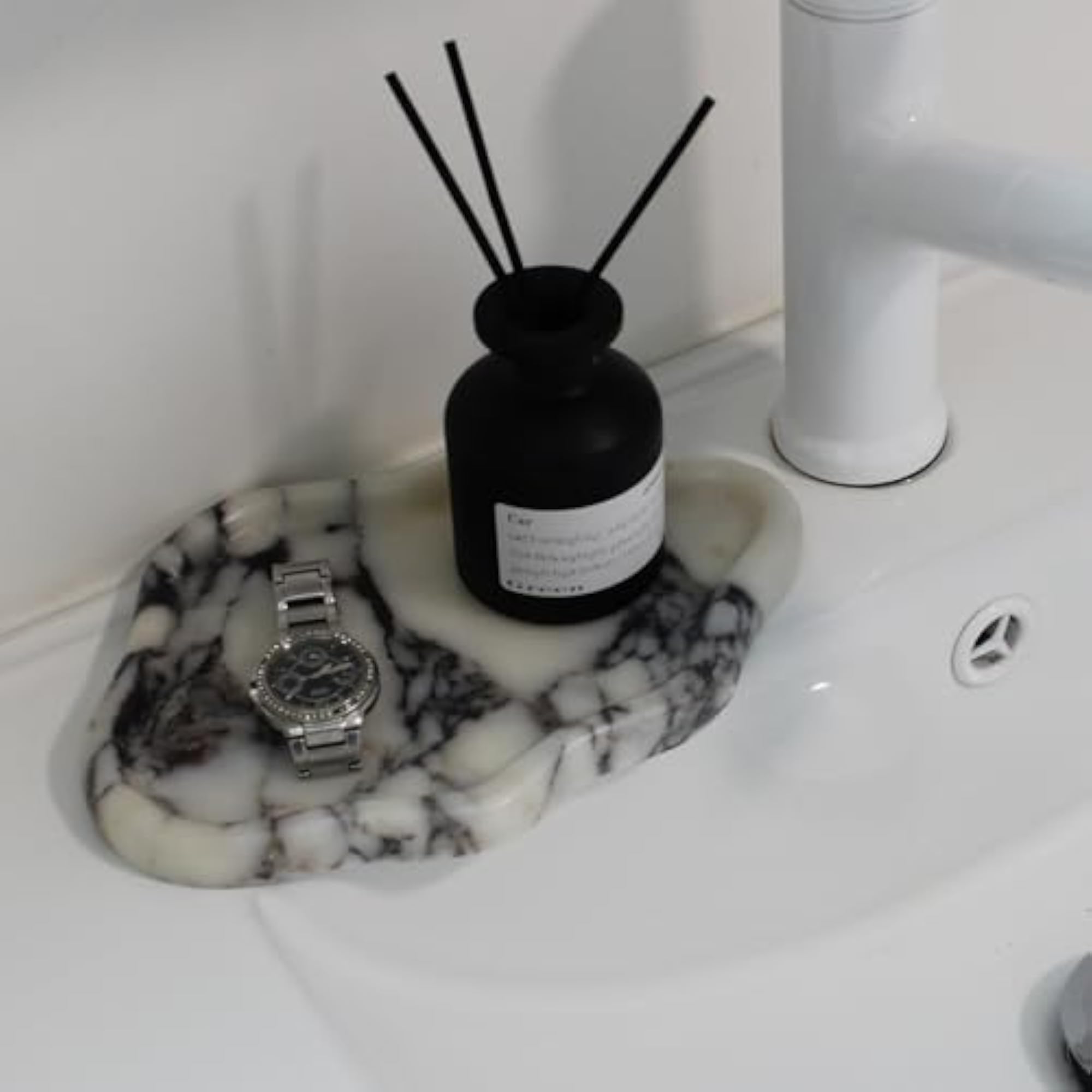 Natural Calacatta Viola Marble Cloud Shape Jewelry Dish for Women
